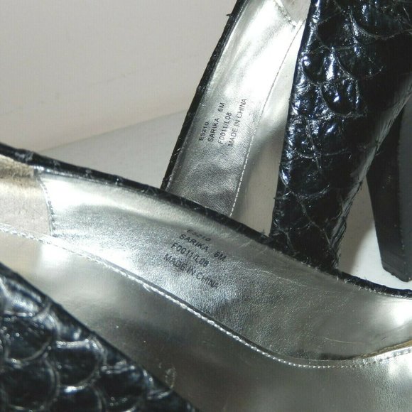 Calvin Klein Heels Pumps 6 Sarika Black Koi Platform High Heel Shoes - Picture 10 of 10